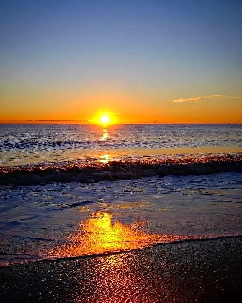 Sunset over the evening sea